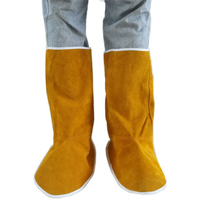 Cubrepiés Largos para Soldadura, Segunda Capa de Piel de Vacuno, Punta Lisa, Protección Térmica para la Industria de la Soldadura - Product Image 5