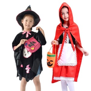 Disfraz de Caperucita Roja para niñas de 5 a 7 años, traje de Halloween para cosplay, material de tela roja, atuendo para actuaciones. - Product Image 4