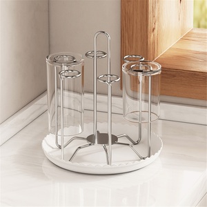 Estante de Almacenamiento y Drenaje de Acero Inoxidable 304 Moderno y Pulido para Montar en la Pared, Soporte para Tazas de Café y Té para Cocina o Mesa - Product Image 2