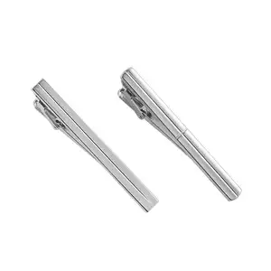 Factory OEM Direct Mens Suit Mason Tie Clip Jewelry Silver Plated High Polished Tie Clips Plain Stainless Steel Tie Clip