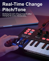 Flatsons KB-25 Teclado Controlador MIDI USB Profesional Portátil de 25 Teclas con 8 Pads de Percusión para Estudio Musical