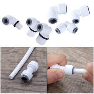 Conectores para Sistema de Ósmosis Inversa para Acuarios, Accesorios de Tubería de <span class=keywords><strong>1</strong></span>/4" y 3/8", Conector en Codo de 90 Grados para Filtros Purificadores de Agua - Product Image 3