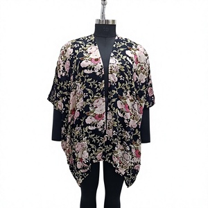 Abaya kimono en organza brillant à fleurs, cardigan modeste pour femmes, robe cardigan à manches longues pour tous les jours - Product Image 1