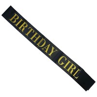 En gros Écharpe d'anniversaire scintillante en polyester pour fête de reine, style Instagram, avec sangle de tenue, accessoires