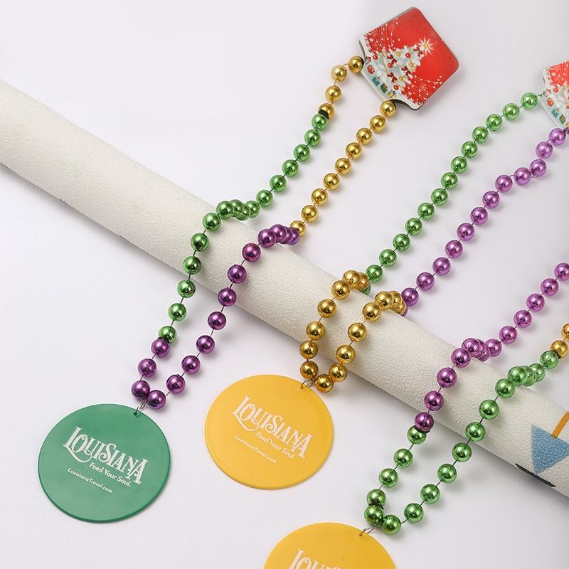 Hot Selling Custom Mardi Gras Plastic Bead Necklace for Brazil New