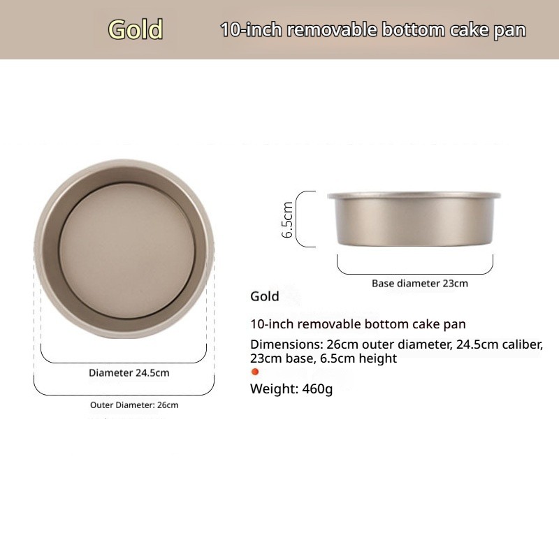 (Dorado) Molde de fondo vivo de 10 pulgadas