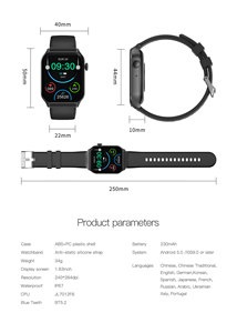 <span class=keywords><strong>Reloj</strong></span> <span class=keywords><strong>Inteligente</strong></span> Z145 con Pantalla Táctil HD de 1.83 Pulgadas, Monitor de Frecuencia Cardíaca, Monitor de Salud, Más de 123 Modos Deportivos, Resistente al Agua para Hombres y Mujeres, <span class=keywords><strong>Reloj</strong></span> <span class=keywords><strong>Inteligente</strong></span> Personalizable - Product Image 6