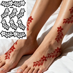 Pochoirs de tatouage creux pour mains et pieds en gros, modèles de motifs au henné, pochoirs de tatouage temporaires imperméables pour <span class=keywords><strong>peinture</strong></span> corporelle DIY - Product Image 1