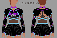 Uniformes de cheerleading en tissu à manches longues, personnalisés avec des strass scintillants, logo gratuit, costumes