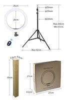 Anneau lumineux LED pour maquillage 26CM RGB avec trépied 210CM, éclairage photographique, le moins cher, pour téléphone 14 18 pouces, bâton de selfie, lumière d'appareil photo