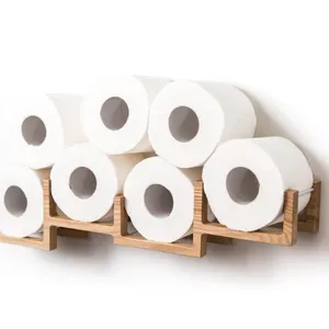 JUNJI बाथरूम सजावट टॉयलेट पेपर धारक शेल्फ डब्ल्यूसी रोल कागज के लिए दीवार माउंट लकड़ी भंडारण अस्थायी रैक बाथरूम ईंट लकड़ी कागज