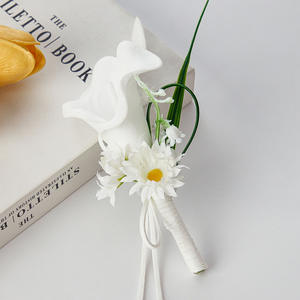 ช่อดอกไม้งานแต่งงานสำหรับผู้ชายดอกไม้ประดิษฐ์สัมผัสของจริงดอกไม้ผ้าไหมที่เหมือนจริงสำหรับตกแต่งงานแต่งงาน - Product Image 3