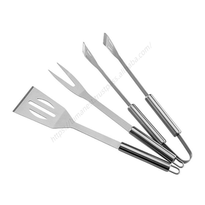 ชุดอุปกรณ์บาร์บีคิวสแตนเลส LMK009 สำหรับกิจกรรมกลางแจ้ง 3 ชิ้น อุปกรณ์ทำอาหารปิ้งย่าง - Product Image 1