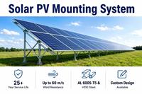 Support photovoltaïque pour station solaire au sol de grande envergure Zhongxin, colonne de panneau solaire anodisée, poutre inclinée, résistance au vent 60 m/s