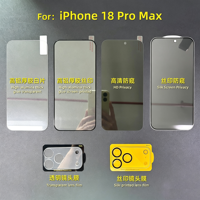 Pelindung Layar iPhone 12-18 Pro Max Berkualitas Tinggi AR+AF, Kaca Tempered 9H, Film Transparan/Privasi, Kit untuk Film Ponsel iPhone