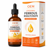 Suplemento Líquido de Hierro al por Mayor para el Apoyo Diario al Bienestar, Gotas de Suplemento Dietético Liposomal Profesional, Fabricante OEM ODM