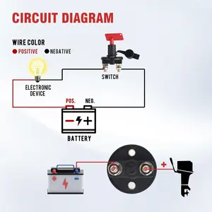 200a वाहन कार के लिए अलग अलग अलग-अलग डिस्कनेक्टर स्विच को संशोधित करता है ट्रक नाव कार 12v 24v 24v कट ऑफ बैटरी मुख्य मार स्विच - Product Image 3