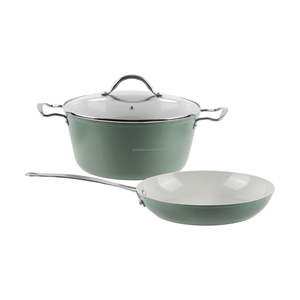 Batterie de cuisine <span class=keywords><strong>en</strong></span> aluminium vert personnalisée avec poignée <span class=keywords><strong>en</strong></span> acier inoxydable Casserole <span class=keywords><strong>en</strong></span> <span class=keywords><strong>fonte</strong></span> forgée durable pour la cuisine à domicile - Product Image 5