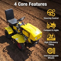 Mini Tractor Agrícola con Motor, Caja de Cambios, Rodamientos y Engranajes para Cultivo Multifuncional de Tierras Agrícolas