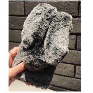 Dễ Thương Mùa Đông Ấm Áp 3D Lông Thỏ Sang Trọng Fluffy Điện Thoại Di Động Trường Hợp Đối Với <span class=keywords><strong>iPhone</strong></span> 6 7 8 Cộng Với XS X Max XR 11 Pro Max - Product Image 4