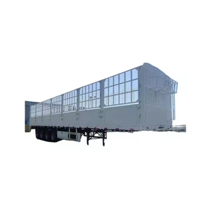 Remolque para Ganado de 100 Toneladas, Remolque para Animales de 3 Ejes, Remolque para Transporte de Caña de Azúcar, Semirremolque con Barandas - Product Image 1