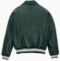 Veste bomber en cuir d'agneau de haute qualité, streetwear, OEM, veste en cuir personnalisée, fabricant professionnel de vestes en cuir, vestes pour hommes