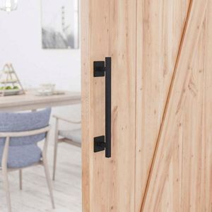 WEKIS Tirador de Metal para Puerta de Granero, Manijas para Puertas y Ventanas, Estilo Moderno, Vintage, Rústico, Acero al Carbono con Recubrimiento Negro, para Almacén o Taller - Product Image 5