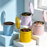 Boîtes en métal rondes mates de qualité alimentaire avec fermeture à boucle pour le stockage de grains de café, thé et lait, résistantes à l'humidité, vente en gros