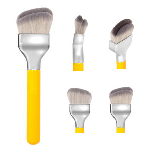 OEM Custom Face <strong>Makeup</strong> <strong>Brushes</strong> Large Slanted Rounded Double Dome <strong>Blender</strong> Flat <strong>Brush</strong> Synthetic Hair Plastic Handle Concealer - Product Image 3
