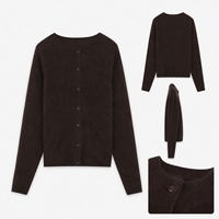 Pull en maille fine noir pour femme, col montant, manches longues, service OEM, fourni par l'usine