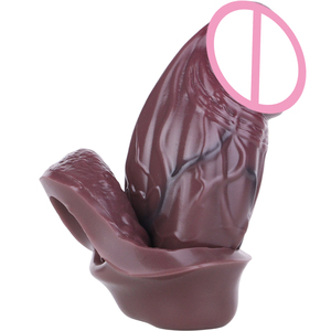 Großhandel SXXY 6 Styles Geschlossene braune dicke <span class=keywords><strong>Penis</strong></span> hülle mit Anti-Drop-Silikon Dildo Extender Sexspielzeug für Paare Erwachsene Männer - Product Image 3