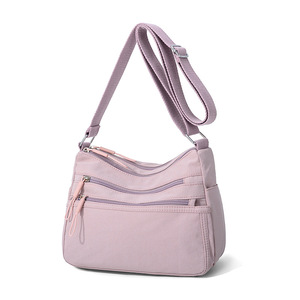 Sac messager pour femme avec logo personnalisé, en nylon, bandoulière réglable, fermeture éclair, multi-poches, sac bandoulière, faible MOQ, imperméable - Product Image 1