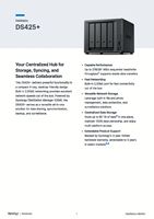 Serveur NAS DiskStation DS425+ à 4 baies, Intel Celeron J4125, 2 Go DDR4, 2x emplacements M.2 NVMe, stockage réseau 2,5 GbE