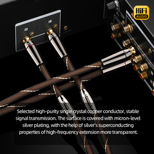 Cable <span class=keywords><strong>de</strong></span> audio HIFI 2RCA a 2RCA macho a macho con conectores chapados en oro <span class=keywords><strong>de</strong></span> cobre puro 6N OCC <span class=keywords><strong>amplificador</strong></span> <span class=keywords><strong>de</strong></span> <span class=keywords><strong>señal</strong></span> <span class=keywords><strong>Rca</strong></span> plateado - Product Image 3