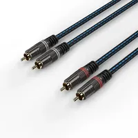 Câble audio double RCA à quatre broches en PVC, 2RCA, canal gauche et droit, qualité audiophile, cuivre plaqué argent pour haut-parleurs de voiture et caméra