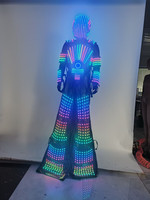 Светодиодный костюм робота на ходулях с крыльями, RGB программируемый светящийся сценический костюм для ночных клубов, диджеев, карнавалов, выступлений в стиле фламенко