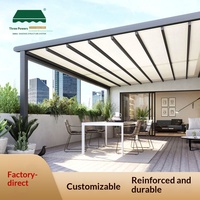 Auvent pliant électrique en PVC pour balcon de villa et hôtel, grand espace extérieur, avec structure en alliage d'aluminium, plusieurs tailles, livraison directe usine