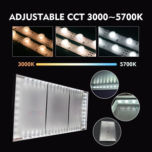 DC24V ไฟแถบ LED 18W 3000K-5700K CCT สำหรับโฆษณากล่องไฟ PCB พร้อมเลนส์45X15 ° edgelit LED Strip BAR - Product Image 3