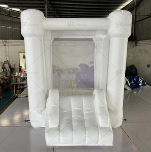 Château gonflable blanc pour fêtes en plein air, mariage, château gonflable avec toboggan pour location de châteaux gonflables - Product Image 2