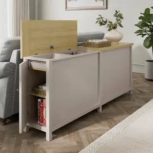 Armoire de rangement de canapé mince derrière avec armoire latérale de conception ouverte profonde et surélevée pour salon ou école - Product Image 3