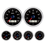 Tahan Air 85mm 52mm 160MPH 12V24V 6 Gauge Speedometer Tachometer Pengukur Tingkat Bahan Bakar Pengukur Suhu Air Pengukur Tekanan Oli Voltmeter