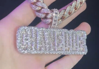 Pendentif personnalisé en forme de cercle, style hip-hop, serti de moissanite VVS, en argent S925, avec lettre ou nom