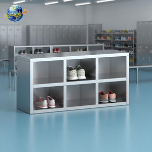 Armoire à chaussures en acier inoxydable 304 / 201, casier industriel, pour usine, hôpital, salle blanche, robuste, plaque épaissie, fabrication chinoise YH - Product Image 6