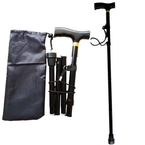 Aluminum Alloy Telescopic Walking Stick 4 Section Collapsible Folding Hiking Pole Anti Slip Portable <b>Cane</b> For Elderly - Product Image 1