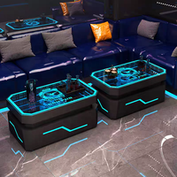 Table basse KTV Stand Coin salon privé Table lumineuse exclusive en verre trempé en acier inoxydable