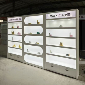 Gỗ hiện đại & kim loại kệ sách Đèn sân khấu dải ánh sáng nhiệm vụ siêu thị kệ cho vẻ đẹp chăm sóc sức khỏe cửa hàng Nail tiệm - Product Image 3