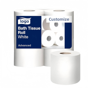 Papier toilette 3 plis en pâte de bois vierge, rouleau de tissu doux pour hôtel et usage domestique |   Logo personnalisé OEM - Product Image 1