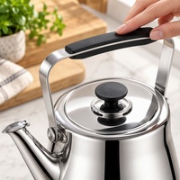 Bouilloire à eau sifflante classique en acier inoxydable 1,5L/2L/3L, finition miroir poli, compatible induction, pour usage domestique