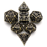 Jeu de dés polyédriques en métal pour jeux de rôle D&D, dés creux Grim Reaper pour jeux de table RPG MTG Pathfinder