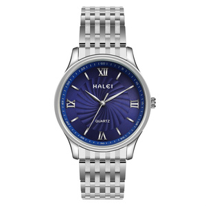 Montre pour femme HALEI Quartz, boîtier rond en or jaune, étanche 3BAR, mouvement japonais, vente en gros - Product Image 4
